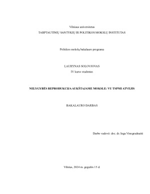 NELYGYBĖS REPRODUKCIJA AUKŠTAJAME MOKSLE - VU TSPMI ATVEJIS