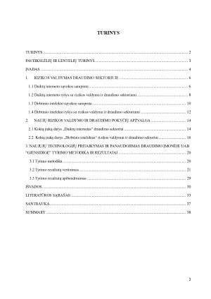 RIZIKOS VALDYMO IR DRAUDIMO POKYČIAI NAUJŲ TECHNOLOGIJŲ IR TENDENCIJŲ KONTEKSTE. Paveikslėlis 2