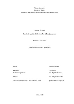 Terahertz spatial distribution based imaging system. Paveikslėlis 1