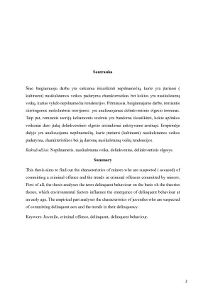 Nepilnamečių nusikalstamų veikų tendencijos ir kriminologinės charakteristikos. Paveikslėlis 2