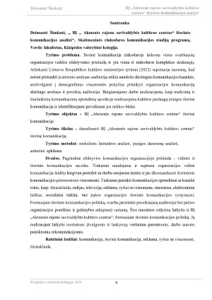 BĮ „AKMENĖS RAJONO SAVIVALDYBĖS KULTŪROS CENTRAS“ IŠORINĖS KOMUNIKACIJOS ANALIZĖ. Paveikslėlis 6