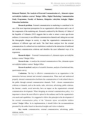 BĮ „AKMENĖS RAJONO SAVIVALDYBĖS KULTŪROS CENTRAS“ IŠORINĖS KOMUNIKACIJOS ANALIZĖ. Paveikslėlis 7
