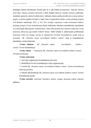 BĮ „AKMENĖS RAJONO SAVIVALDYBĖS KULTŪROS CENTRAS“ IŠORINĖS KOMUNIKACIJOS ANALIZĖ. Paveikslėlis 9