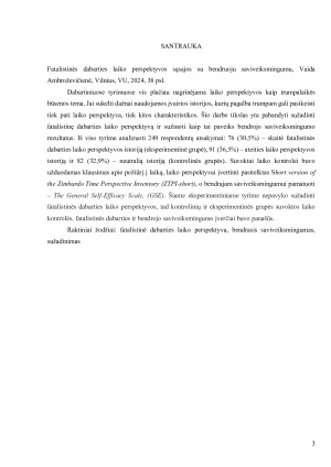 Fatalistinės dabarties laiko perspektyvos sąsajos su bendruoju saviveiksmingumu. Paveikslėlis 3