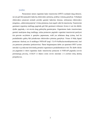 ORGANINIŲ LAUKO TRANZISTORIŲ PENTACENO PAGRINDU CHARAKTERISTIKŲ TYRIMAS. Paveikslėlis 3