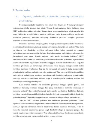 ORGANINIŲ LAUKO TRANZISTORIŲ PENTACENO PAGRINDU CHARAKTERISTIKŲ TYRIMAS. Paveikslėlis 4