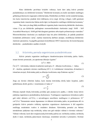ORGANINIŲ LAUKO TRANZISTORIŲ PENTACENO PAGRINDU CHARAKTERISTIKŲ TYRIMAS. Paveikslėlis 5