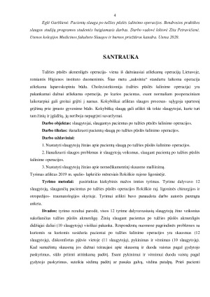 PACIENTŲ SLAUGA PO TULŽIES PŪSLĖS ŠALINIMO OPERACIJOS. Paveikslėlis 4