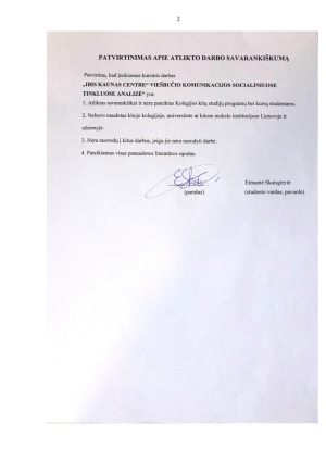 „IBIS KAUNAS CENTRE“ VIEŠBUČIO KOMUNIKACIJA SOCIALINIUOSE TINKLUOSE ANALIZĖ. Paveikslėlis 2