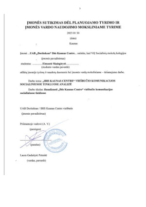 „IBIS KAUNAS CENTRE“ VIEŠBUČIO KOMUNIKACIJA SOCIALINIUOSE TINKLUOSE ANALIZĖ. Paveikslėlis 3