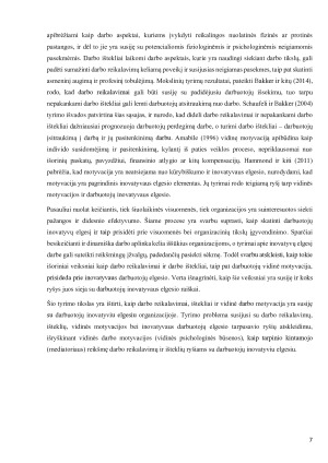 Darbo reikalavimų, išteklių, darbuotojų vidinės motyvacijos ir inovatyvaus elgesio darbe sąsajos. Paveikslėlis 7