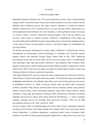 Darbo reikalavimų, išteklių, darbuotojų vidinės motyvacijos ir inovatyvaus elgesio darbe sąsajos. Paveikslėlis 8