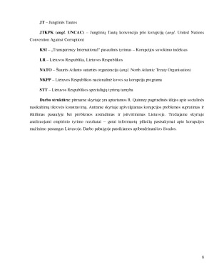 Pastangų mažinti korupciją Lietuvoje rezultatų kriminologinė analizė. Paveikslėlis 8