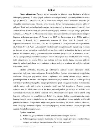 PACIENTŲ PO ŽARNYNO STOMOS SUFORMAVIMO SLAUGOS PROBLEMOS. Paveikslėlis 8