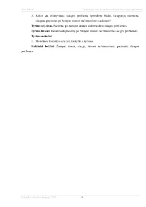 PACIENTŲ PO ŽARNYNO STOMOS SUFORMAVIMO SLAUGOS PROBLEMOS. Paveikslėlis 9