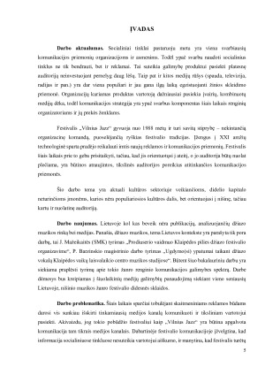 FESTIVALIO „VILNIUS JAZZ“ KOMUNIKACIJOS MEDIJOSE NAUDOJIMAS PRITRAUKIANT VARTOTOJĄ. Paveikslėlis 5