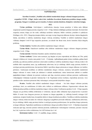 NEATLIKTI ARBA UŽDELSTI STANDARTINIAI SLAUGOS VEIKSMAI SLAUGANT PACIENTUS, SERGANČIUS COVID- 19 LIGA. Paveikslėlis 2