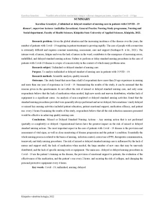 NEATLIKTI ARBA UŽDELSTI STANDARTINIAI SLAUGOS VEIKSMAI SLAUGANT PACIENTUS, SERGANČIUS COVID- 19 LIGA. Paveikslėlis 3