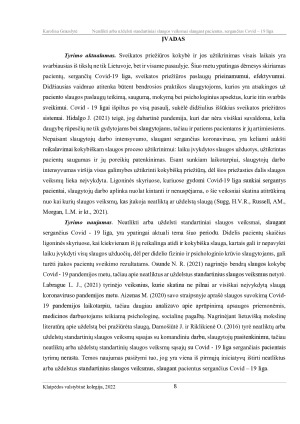 NEATLIKTI ARBA UŽDELSTI STANDARTINIAI SLAUGOS VEIKSMAI SLAUGANT PACIENTUS, SERGANČIUS COVID- 19 LIGA. Paveikslėlis 8