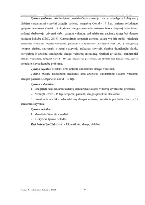 NEATLIKTI ARBA UŽDELSTI STANDARTINIAI SLAUGOS VEIKSMAI SLAUGANT PACIENTUS, SERGANČIUS COVID- 19 LIGA. Paveikslėlis 9