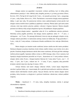 4 – 10 METŲ VAIKŲ, ALERGIŠKŲ KIAUŠINIAMS, MITYBOS VERTINIMAS. Paveikslėlis 6