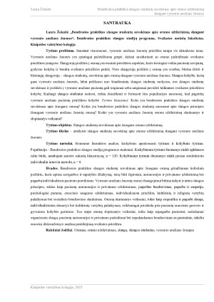 BENDROSIOS PRAKTIKOS SLAUGOS STUDENTŲ SUVOKIMAS APIE ORUMO UŽTIKRINIMĄ SLAUGANT VYRESNIO AMŽIAUS ŽMONES. Paveikslėlis 2