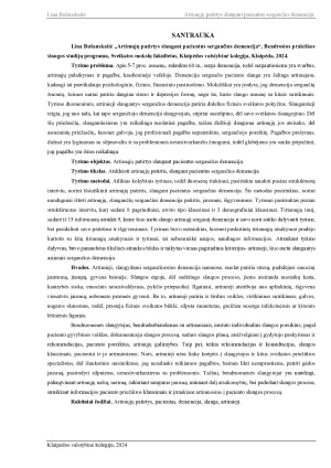 ARTIMŲJŲ PATIRTYS SLAUGANT PACIENTUS SERGANČIUS DEMENCIJA. Paveikslėlis 2