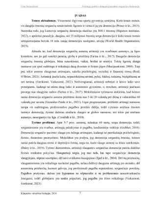 ARTIMŲJŲ PATIRTYS SLAUGANT PACIENTUS SERGANČIUS DEMENCIJA. Paveikslėlis 7