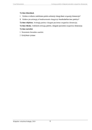 ARTIMŲJŲ PATIRTYS SLAUGANT PACIENTUS SERGANČIUS DEMENCIJA. Paveikslėlis 8