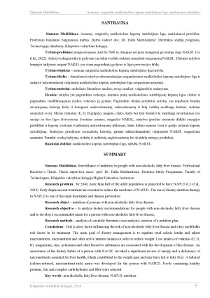 ASMENŲ, SERGANČIŲ NEALKOHOLINE KEPENŲ SURIEBĖJIMO LIGA, MAITINIMOSI PRIEŽIŪRA. Paveikslėlis 5