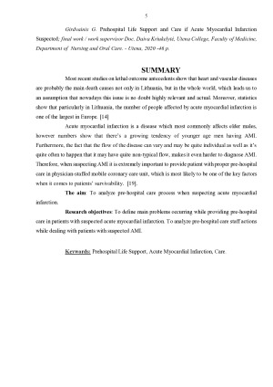 IKISTACIONARINĖ PAGALBA IR SLAUGA ĮTARIANT ŪMŲ MIOKARDO INFARKTĄ. Paveikslėlis 5