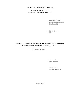 DEHIDRATUOTOS VEIDO ODOS BŪKLĖS GERINIMAS KOSMETINIŲ PRIEMONIŲ PAGALBA