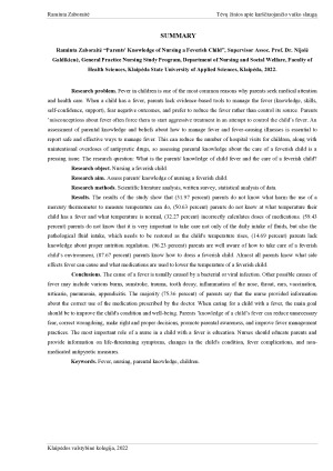 TĖVŲ ŽINIOS APIE KARŠČIUOJANČIO VAIKO SLAUGĄ. Paveikslėlis 3