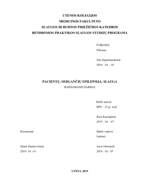 PACIENTŲ, SERGANČIŲ EPILEPSIJA, SLAUGA