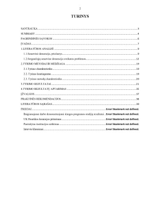 SENATVINE DEMENCIJA SERGANČIŲ PACIENTŲ SLAUGOS PROBLEMOS IR SPRENDIMO BŪDAI. Paveikslėlis 2