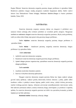 SENATVINE DEMENCIJA SERGANČIŲ PACIENTŲ SLAUGOS PROBLEMOS IR SPRENDIMO BŪDAI. Paveikslėlis 3