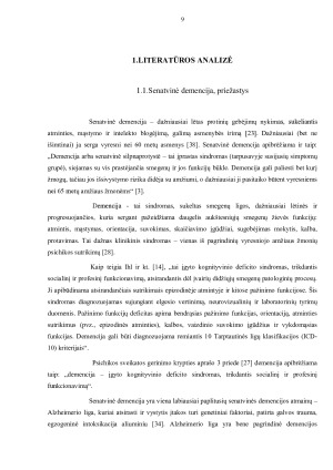SENATVINE DEMENCIJA SERGANČIŲ PACIENTŲ SLAUGOS PROBLEMOS IR SPRENDIMO BŪDAI. Paveikslėlis 9