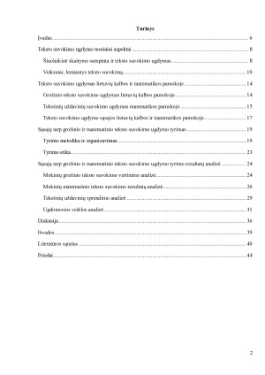 Teksto suvokimo ugdymo sąsajos lietuvių kalbos ir matematikos pamokoje. Paveikslėlis 2