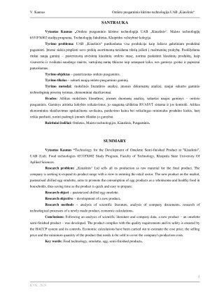 OMLETO PUSGAMINIO KŪRIMO TECHNOLOGIJA UAB „KIAUŠINIS“. Paveikslėlis 4