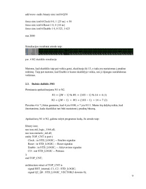 Registrai ir skaitikliai (VHDL kalba). Paveikslėlis 9