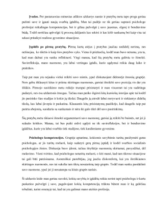 Socialinė psichologija. Savirefleksija