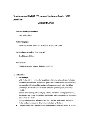 Gėlių parduotuvė. Verslo planas