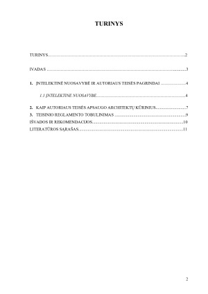  INTELEKTINĖ NUOSAVYBĖ IR AUTORIAUS TEISĖS ARCHITEKTŪROS SRITYJE . Paveikslėlis 2