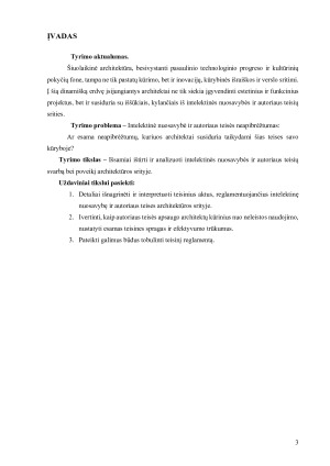  INTELEKTINĖ NUOSAVYBĖ IR AUTORIAUS TEISĖS ARCHITEKTŪROS SRITYJE . Paveikslėlis 3