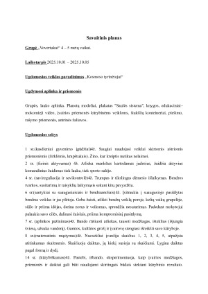 SAVAITINIS UGDYMO PLANAS. Paveikslėlis 2