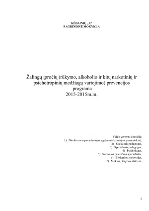 PREVENCINĖ PROGRAMA. Paveikslėlis 2