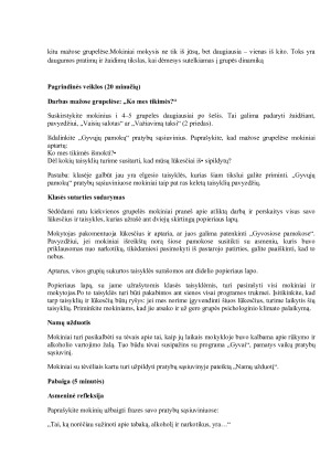 Alkoholinių gėrimų vartojamų per paauglių vakarėlius mokykloje prevencijos programa. Paveikslėlis 8
