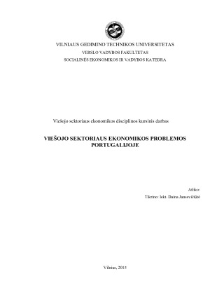 VIEŠOJO SEKTORIAUS EKONOMIKOS PROBLEMOS PORTUGALIJOJE