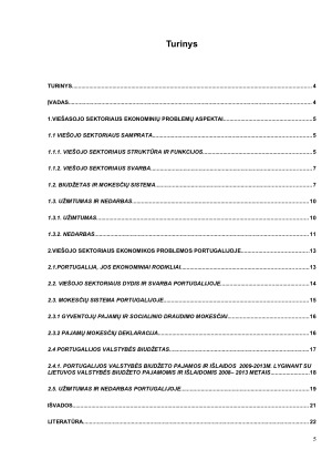 VIEŠOJO SEKTORIAUS EKONOMIKOS PROBLEMOS PORTUGALIJOJE. Paveikslėlis 5