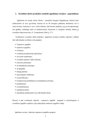 SOCIALINIO DARBO PRAKTIKOS MODELIO    STIPRYBĖS AKCENTUOJANČIO POŽIŪRIO PAGRINDU. Paveikslėlis 5